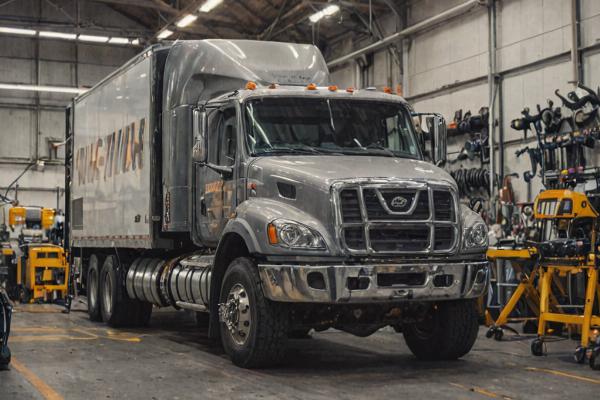 Modern truck repair facility with advanced equipment