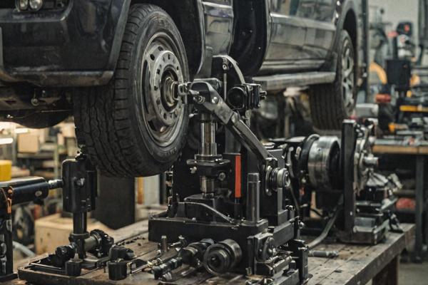 Professional truck parts installation with precision fitting and alignment