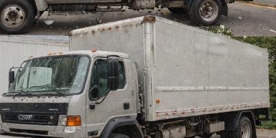 Box truck collision repair before and after restoration